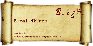 Burai Áron névjegykártya